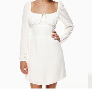 Aritzia Sunday Best Delilah White Long Sleeve Dress